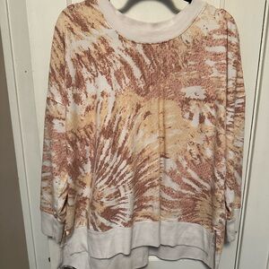 LuLaRoe Cream and Brown Hannah Sweater